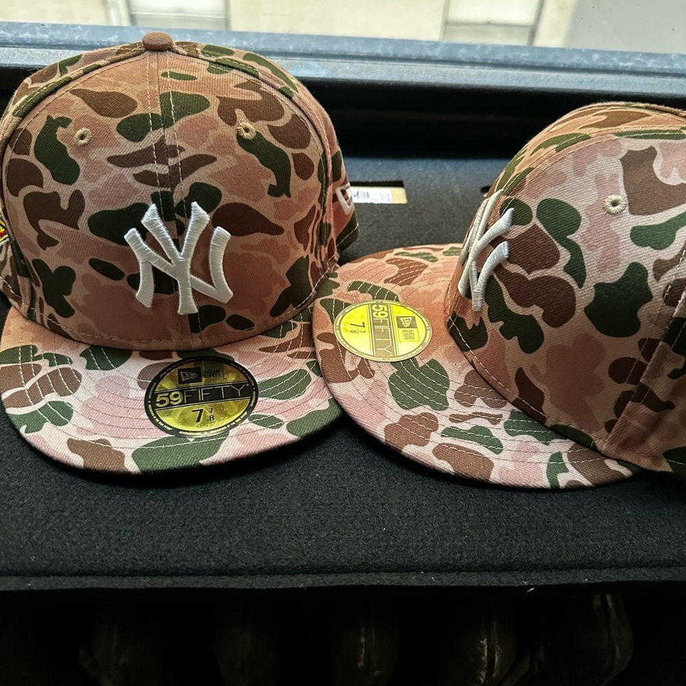 New Era New York Yankees Hat MLB World Series Fitted Cap Duck Camo Size 7 7/8